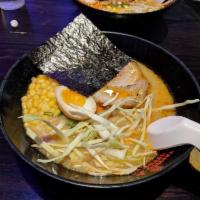 Spicy Miso Ramen Noodle Soup · 