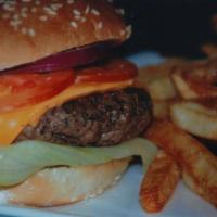 Cheeseburger · Lettuce, tomatoes, red onion, mayonnaise, ketchup, American cheese