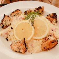 Lemon Chicken Orzo · Grilled chicken breast marinated in our Opa! lemon vinaigrette.  Served over orzo with fresh...