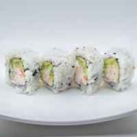 California Roll · 8 pieces. Crabmeat, avocado, and cucumber.