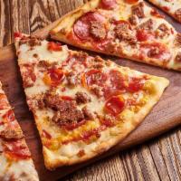 Widow Maker Pizza · Pepperoni, salami, sausage & meatballs!