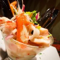 Mixed Seafood Pasta · Includes lobster, shrimp, calamari, and mussels. Choose sauce vodka, marinara, Alfredo.