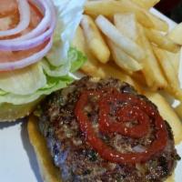 Mexicali Burger · If you like hot food, this is the one! The burger patty is mixed with cilantro, onion and se...