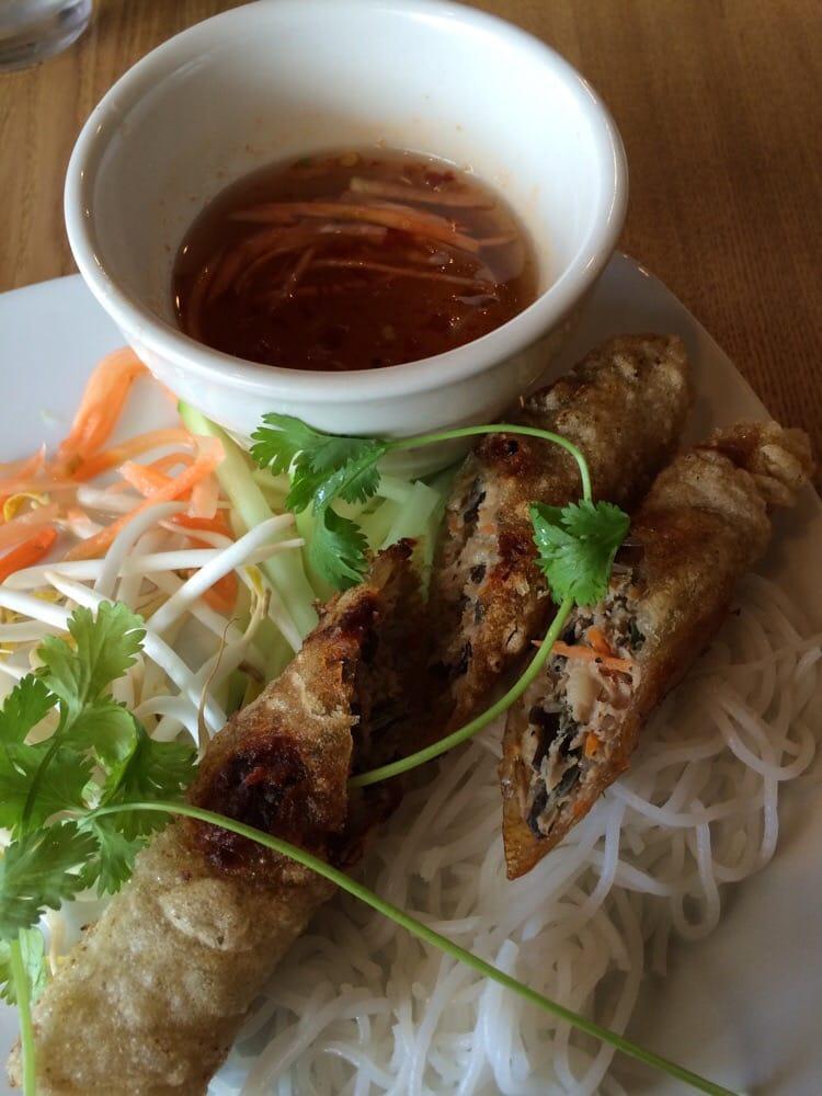 2 Vietnamese Egg Rolls · Pork, chicken, carrots and vermicelli noodles wrapped in rice paper and fried till golden brown. Chili lime dipping sauce. 