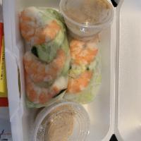 Summer Roll · Choice of protein with lettuce, cucumbers and rice noodles in rice paper wrapping. Peanut sa...