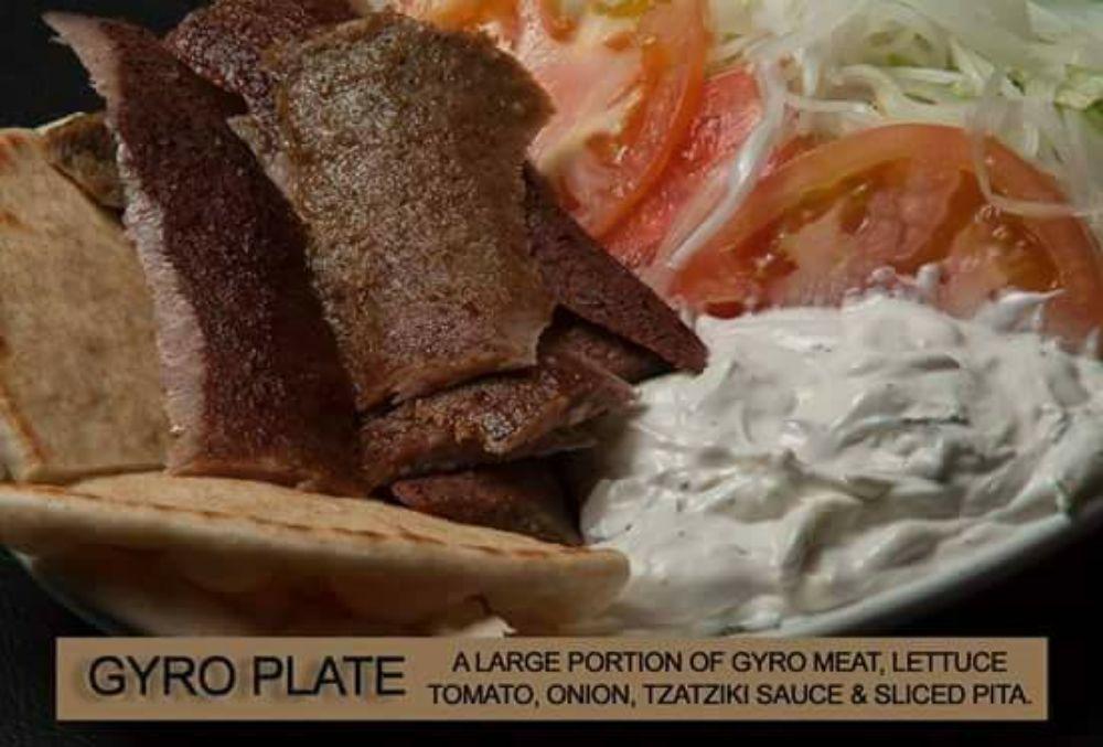 Gyro Wrap · Gyro meat, lettuce, onion, and tzatziki sauce wrapped in pita bread.