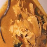 Red Curry · Heart of palm, zucchini, petite peas, kaffir lime leaves, Thai basils.