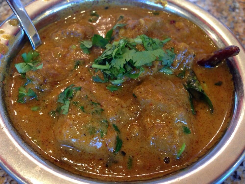 Karaikudi Chicken · Chef's specialty. Aromatic chicken seasoned with our special spices with onions and tomatoes. Origin of Tamilnadu.
