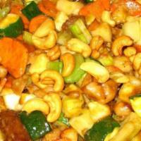 Cashew Chicken · Stir-fry chicken breast in a house wine sauce and top with crunchy cashews.