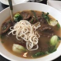 Braised Beef in Szechuan Style Noodle Soup · 