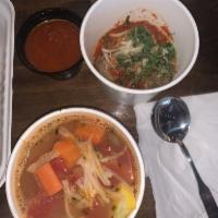 Bowl of Minestrone Soup · Tomato broth, fresh vegetables & beans. Add pasta optional.