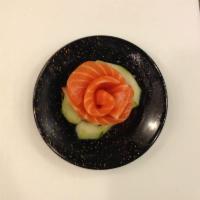 Salmon Sashimi · Raw. 3 pieces.