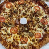 Avanti Special Pizza · Cheese, pepperoni, Canadian bacon, sausage, black olives, mushrooms and tomatoes.