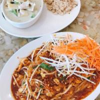 Pad Thai · Rice noodles, carrot, bean sprouts, scallion and peanut.