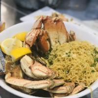 Dungeness Crab Ramen · Whole Dungeness crab. 2 lbs.-2.5 lbs.