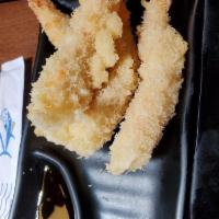 Shrimp Tempura · Served with soup and rice