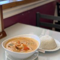 Massaman Curry · Southern Thai style curry sauce with a semi-sweet and spicy flavour mixed with coconut milk,...