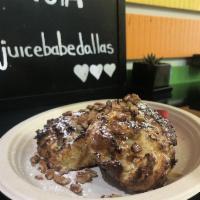 Custard French Toast · custard filled challah bread oven baked, bomb AF french toast