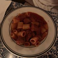 Mezzi Rigatoni Ragu Dinner · With meatballs and sausages.