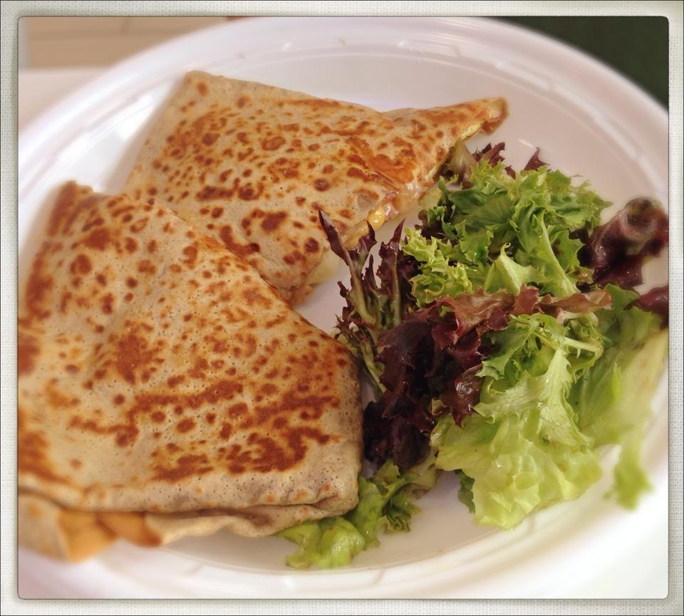 Smoked Salmon Crepe · Smoked salmon, cream cheese, onion and capers.
