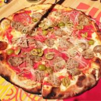 . Hot Salami and Dried Chili Pepper Pizza · 