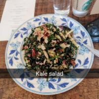 Kale Salad · Spiced pecans, apple, sheep's cheese, dates and walnut vinaigrette.