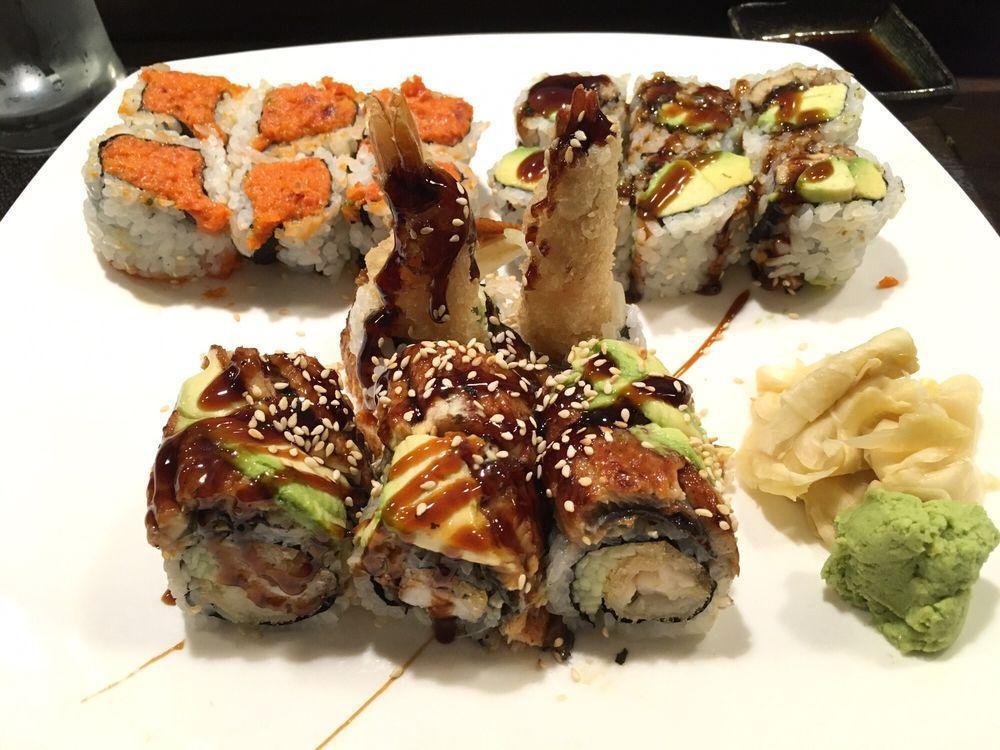 8 Piece Special Dragon Roll · Shrimp tempura and cucumber wrapped with eel and avocado.