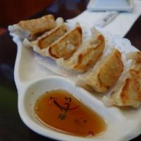 Gyoza · Steamed or pan fried dumplings, choice of vegetables, shrimp, pork.