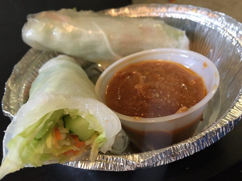 Fresh Spring Rolls · Fresh spring rolls with rice noodles, tofu, carrots, cucumbers, and lettuce. Served with homemade peanut sauce. Add shrimp for an additional charge.