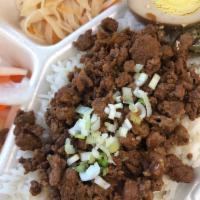Pork Shallot Picadillo · CNN rated the #1 Taiwanese dish, us too! roughly ground pork simmered in shallot sauce.