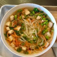 Spicy Thai Chicken and Rice Noodles Bowl · Nappa cabbage, spicy thai rice noodles, spicy chicken, peppers, scallions, sesame sriracha s...