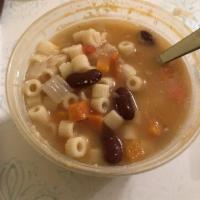 Pasta Fagioli · Marinara based soup with veggies, fagioli beans & pasta