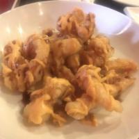 Rock Shrimp Tempura · Crunchy rock shrimp tempura, served with spicy aioli and ponzu sauce.