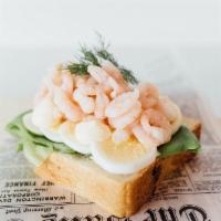 Arctic Coldwater Shrimp Sandwich · Our best seller, wild caught Arctic coldwater shrimp on top of boiled eggs, lettuce and mayo...