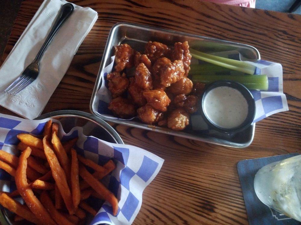 Boneless Wings · Chose from our wing sauces. Comes with Ranch or Bleu Cheese