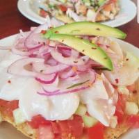 Shrimp Ceviche Tostada · 