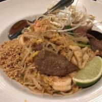 Pad Thai · Stir fried rice noodle dish.