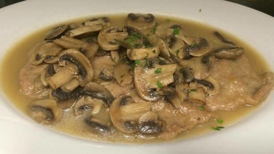 Chicken Marsala · Chicken sauteed with Marsala wine, brown sauce and fresh mushrooms. Served with a choice of tossed house salad or pasta.