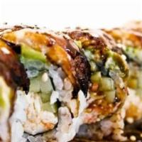 Eastlake Roll · Shrimp tempura, spicy krab, avocado, eel and cucumber