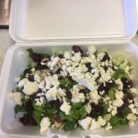 Bagel Shack Salad · Served with lettuce, almonds, feta cheese, cranberries and white balsamic dressing.