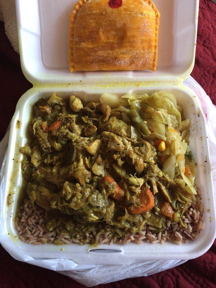Curry Chicken · Jamaican Curry Chicken,  served with Rice/Beans and your choice of one side 
