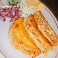 Tacos Enchilados De Camaron · 