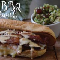 White BBQ Sandwich · Grilled chicken, house-made white BBQ sauce, pepper jack cheese, and bacon. Served on a warm...