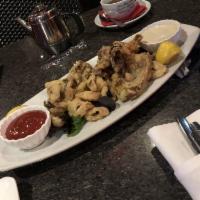 Fritto Misto · Calamari, shrimp, artichokes and fennel lightly fried and served with lemon aioli and cockta...
