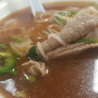 Pho Tai · Rice noodle beef soup with rare eye of round.
