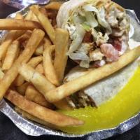 Grilled Chicken Wrap · Comes with bacon, lettuce, tomato and mayo.