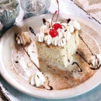 Tres Leches · Rich vanilla and sweet cream cake (made with whole milk, condensed milk and evaporated milk).
