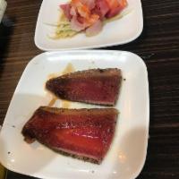 Tuna Tataki · Lightly Seared Tuna with Tataki Sauce and Radish Scallion.