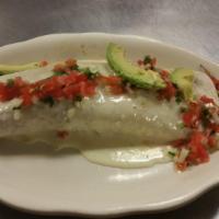 Burrito California · Cooked with bell peppers, onions, and tomatoes with rice and beans all inside a big flour to...