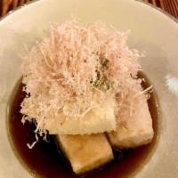 Agedashi Tofu · Crispy tofu in a dashi sauce.